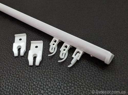 Карниз DS-1 (1-ряд) з кронштейном "КЛІПСА" алюмінієвий (укомплектований)